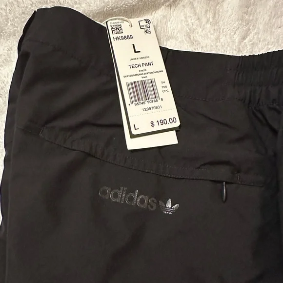 Adidas Black Skateboarding Gore-Tex Tech Water Resistant Unisex Pants Large